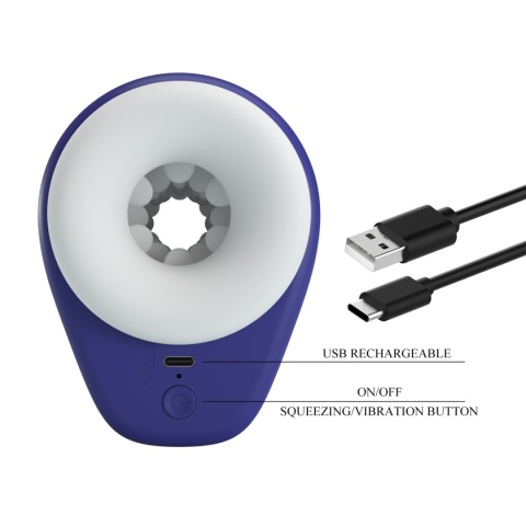 Masturbator, masażer penisa DJ Lady, wibracje i zasysanie, USB