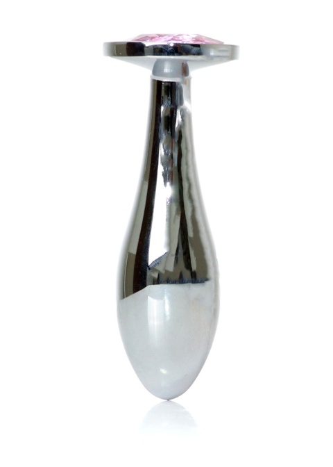 Metalowy, srebrny, bulwiasty długi korek analny rozmiar M (zatyczka analna, plug), aluminium.