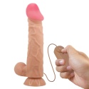 Dildo na przyssawce, Sadik 9,4", wibrujące, pilot na kablu, TPE, duże