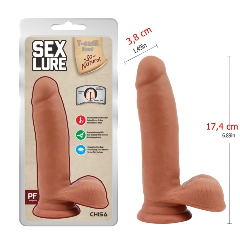 Dildo na przyssawce, Sex Lure, kręgosłup, TPR (cyberskóra)