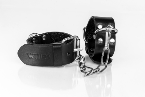 Kajdanki premium, rozmiar L/XL, bardzo wysoka jakość, zapinane na klamry, naturalnie wyprawiana, skóra naturalna, Whips