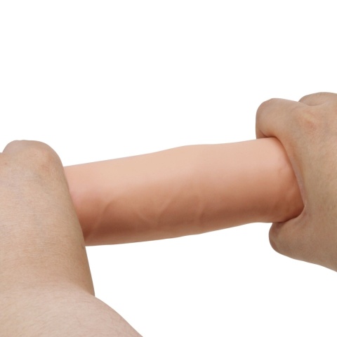 Klasyczne dildo z cyberskóry na przyssawce, z kręgosłupem, bez wibracji, TPR, Kable 8.3