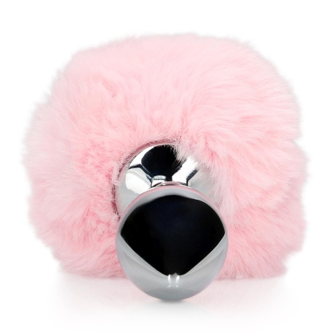 Korek analny metalowy z pomponem, Bunny Tail