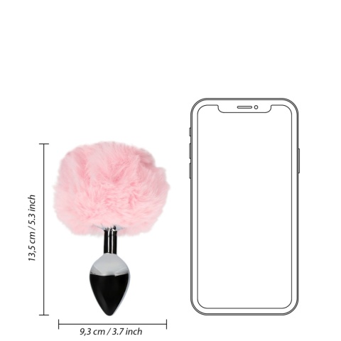 Korek analny metalowy z pomponem, Bunny Tail