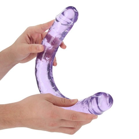 Krystaliczne, długie dildo dwustronne 18'', PVC, giętkie