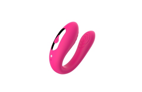 Masażer dla pań lub par, typ: podkówka, pilot zdalny, silikon, USB