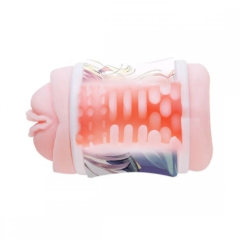 Masturbator bez wibracji, mały masażer penisa, ANIME, dwustronny (wagina, anus)