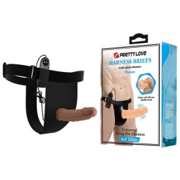 Strap-on, proteza penisa, pełny penis na uprzęży, Harness Briefs Draven, do zakładania przez mężczyznę, wibracje,
