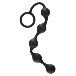 Sznurek 5 kulek analnych, Onyx, silikon, jednakowej średnicy