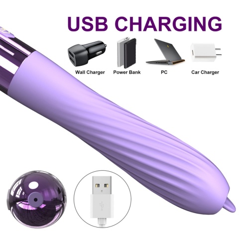 Wibrator podgrzewany z językiem na czubku, giętki, wodoodporny silikon