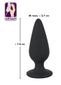 Korek analny na podstawce, rozmiar S, 40 g, (zatyczka analna, plug) Black Velvet, silikon, rozmiar S