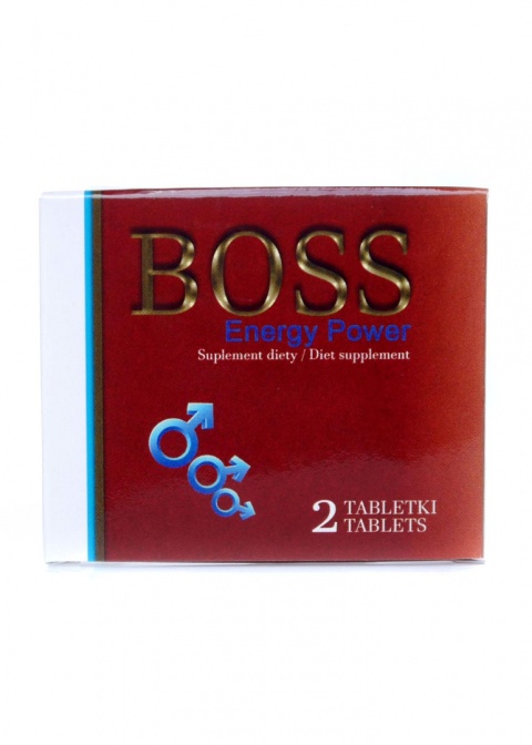 Boss Energy Power, suplement diety, Boss czerwony, mocno wspomaga erekcję, pudełko 2 tabletki
