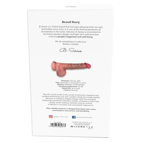 Dildo na przyssawce, Ultra Telescopic Swing, ruch posuwisty i wibracje, silikon, pilot zdalny