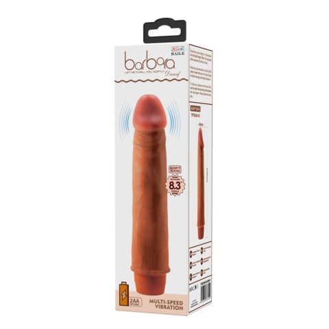 Dildo z wibracjami (wibrator realistyczny) Barbara 8,3", baterie, TPR