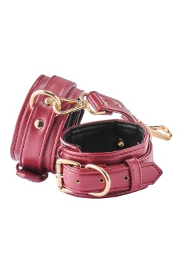 Kajdanki na nogi, Blaze Elite, skóra syntetyczna, metal w kolorze złotym