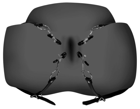 Klamerki , zaciski (klamerki) na wargi sromowe z paskami do rozwierania