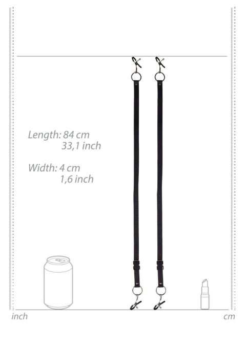 Klamerki , zaciski (klamerki) na wargi sromowe z paskami do rozwierania