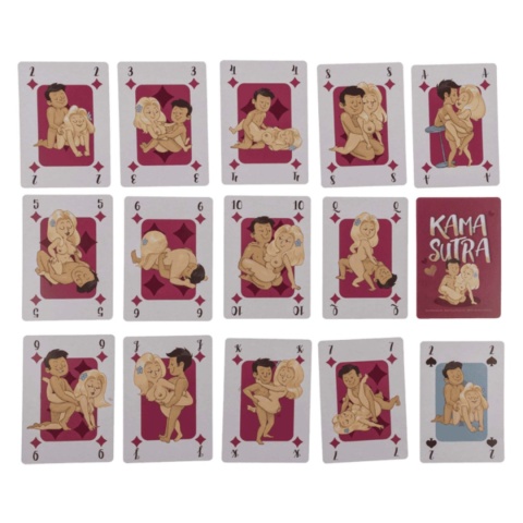 Klasyczne karty do gry, z pozycjami kamasutry, 54 sztuki.