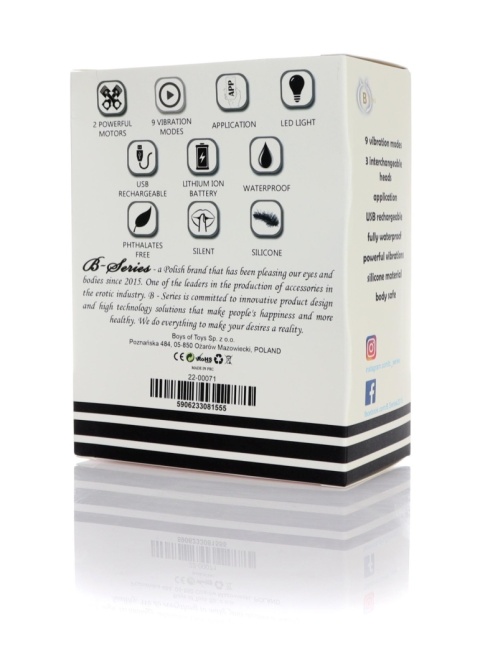 Masażer łechtaczki Łabędź, soniczny, 3 końcówki, sterowanie smartfonemn, Boys of Toys