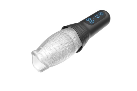 Masturbator Babbara, posuwisto-zwrotny, masażer penisa z wibracjami, Thrusting Cup