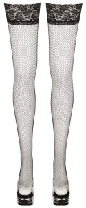 Pończochy samonośne, kabaretki z drobnym oczkiem, Cottelli Plus Size