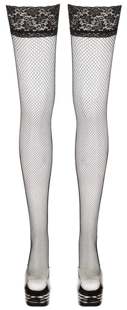 Pończochy samonośne, kabaretki z drobnym oczkiem, Cottelli Plus Size