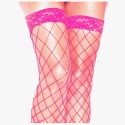 Pończochy samonośne Gabriella 153, kabaretki z dużymi oczkami, model 153, różowe