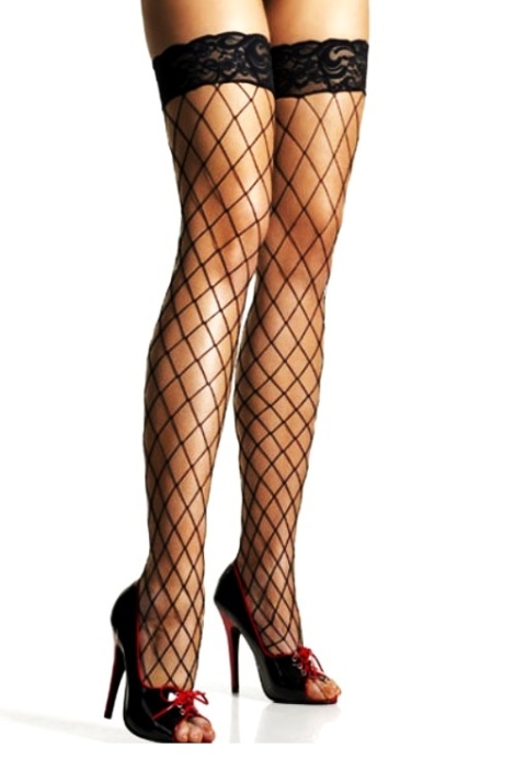 Pończochy samonośne Gabriella 153, kabaretki z dużymi oczkami, model 153