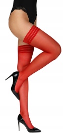Pończochy samonośne Gabriella Lux, 15 den, czerwone
