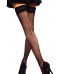 Pończochy samonośne Gabriella, kabaretki ze szwem z tyłu, model 155