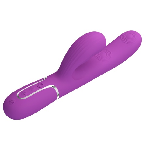 Wibrator Perdita ze stymulacją łechtaczki falami powietrza i puknięciami wewnątrz pochwy, silikon, USB