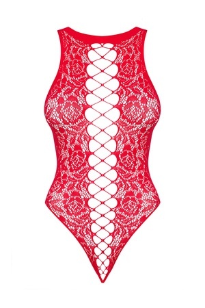 Body koronkowe, otwarte, czerwone, B120 Obsessive