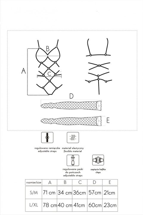 Body - uprząż -bodystocking: komplet bielizny erotycznej z pasków, Thiara, LivcoCorsetti