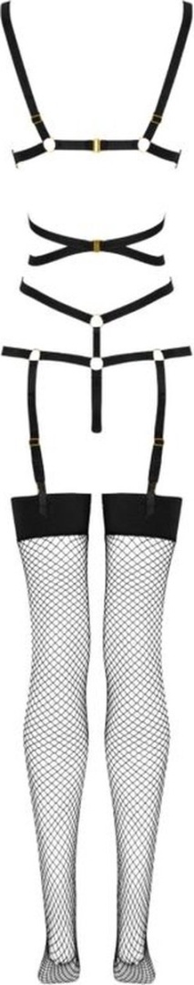 Body - uprząż -bodystocking: komplet bielizny erotycznej z pasków, Thiara, LivcoCorsetti