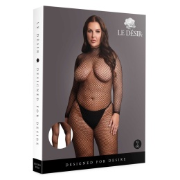 Bodystocking Le Desir Queen Size, czarne, siatka o małych oczkach