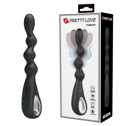Dildo analne Federer, o zmiennej średnicy, z wibracjami, (bardzo cichy wibrator analny),,silikon, USB