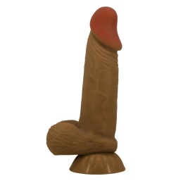 Dildo na przyssawce, Duvall Sliding Skin 7,6, TPR, bez wibracji, z kręgosłupem i przesuwną skórą, Baile
