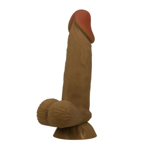 Dildo na przyssawce, Duvall Sliding Skin 7,6, TPR, bez wibracji, z kręgosłupem i przesuwną skórą, Baile