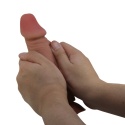 Dildo na przyssawce, Duvall Sliding Skin 7,6, TPR, bez wibracji, z kręgosłupem i przesuwną skórą, Baile