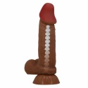 Dildo na przyssawce, Duvall Sliding Skin 7,6, TPR, bez wibracji, z kręgosłupem i przesuwną skórą, Baile
