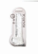 Dildo na przyssawce, bardzo duże, 10.0, krystalicznie przezroczyste lub fiołkowe lub różowe, TPE