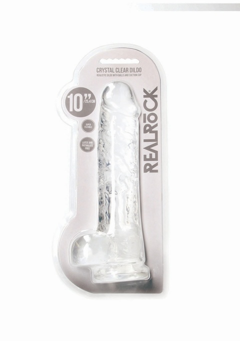 Dildo na przyssawce, bardzo duże, 10.0, krystalicznie przezroczyste lub fiołkowe lub różowe, TPE