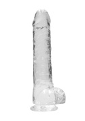 Dildo na przyssawce, bardzo duże, 10.0, krystalicznie przezroczyste lub fiołkowe lub różowe, TPE