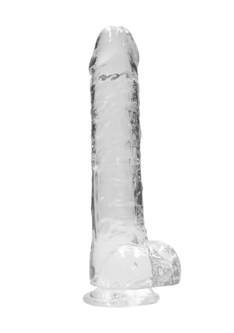 Dildo na przyssawce, bardzo duże, 10.0, krystalicznie przezroczyste lub fiołkowe lub różowe, TPE