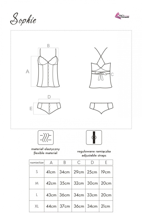 Komplet bielizny, top i figi, tiul, Sophie, LivcoCorsetti