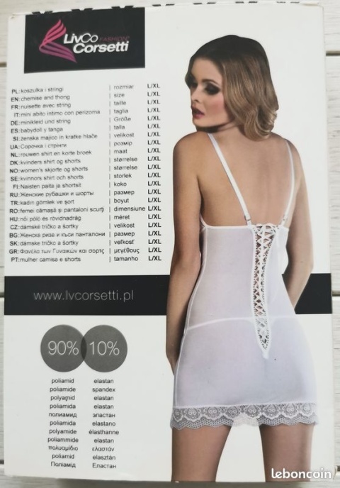 Koszulka z delikatnej, miękkiej siateczki i stringi, Wahida, Livco Corsetti