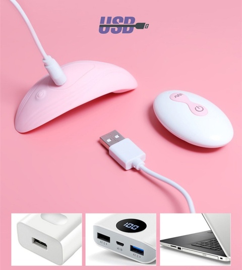 Masażer łechtaczki Relentless, wkładany do bielizny, pilot bezprzewodowy, Foxshow, masażer spacerowy, USB, silikon med.