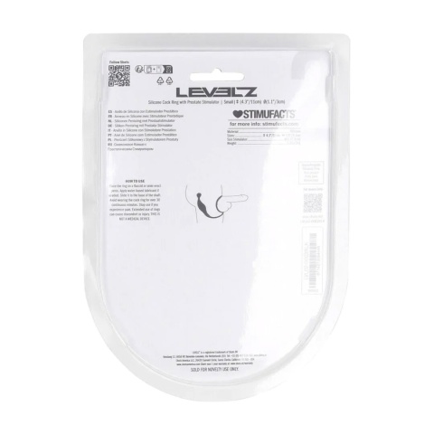 Masażer prostaty,bez wibracji, z pierścieniem, silikon, Levelz