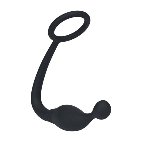 Masażer prostaty,bez wibracji, z pierścieniem, silikon, Levelz