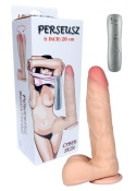 Perseusz, dildo na przyssawce, z wibracjami i ruchem obrotowym, pilot na kablu, baterie, cyberskóra